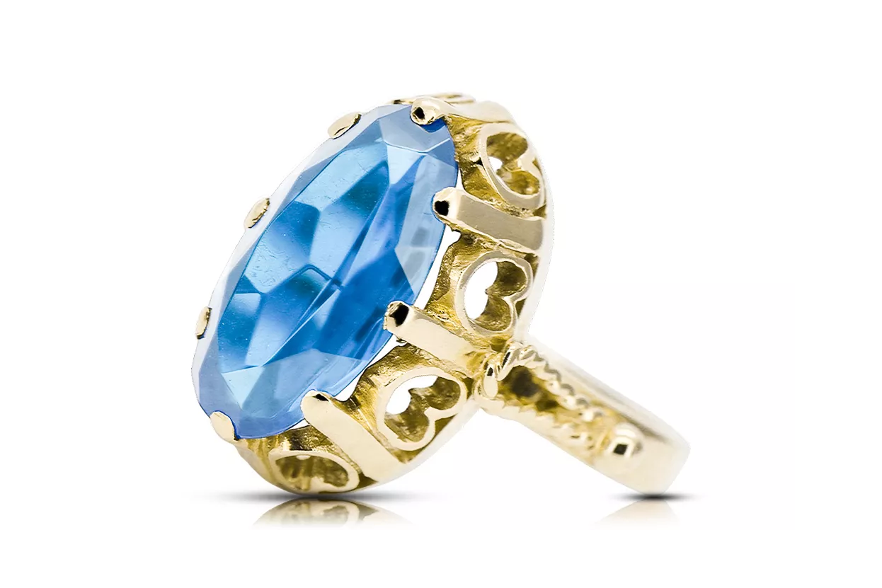 Ring Aquamarin 14 Karat Gelbgold Vintage vrc134y